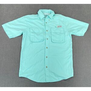 Bimini Bay Vented Fishing Shirt Men S Aqua Blue Short Sleeve Outdoor Quick‎ Dry